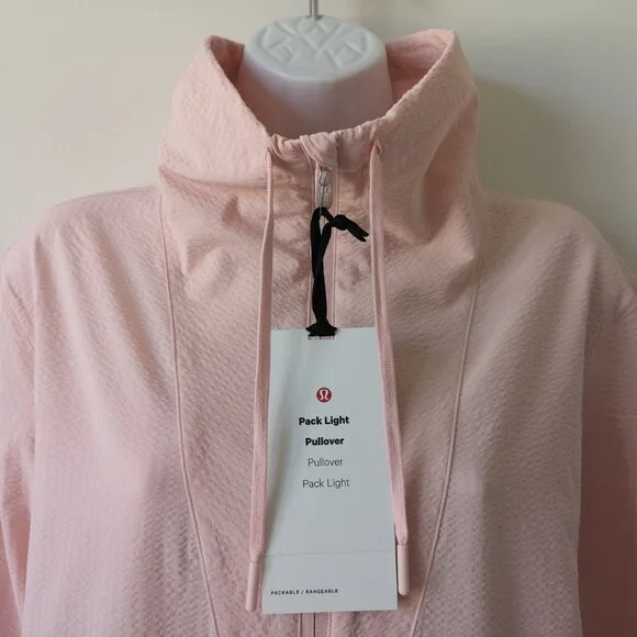 NWT LULULEMON PIMI Pink Half Zip Pack Light Pullover LS High Neck Top Size 4, 6 - Picture 3 of 11